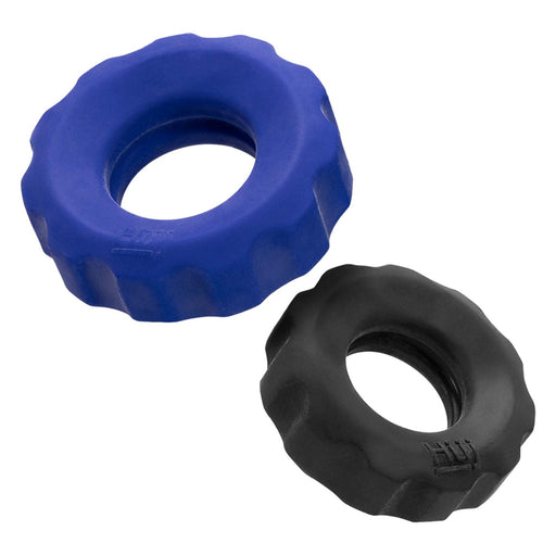 Hünkyjunk - Cog Ring - Set 2 Cockringen - Blauw/Zwart-Laced-up.nl
