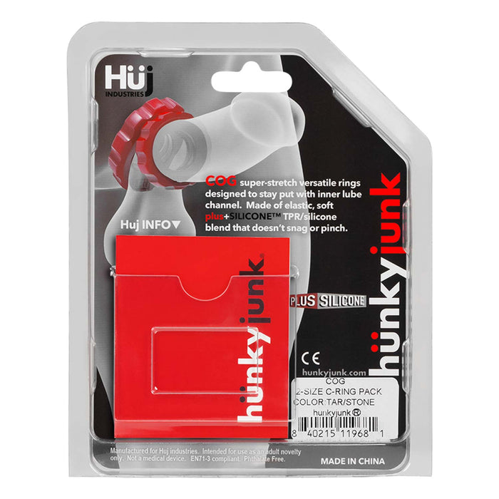 Hünkyjunk - Cog Ring - Set 2 Cockringen - Blauw/Zwart-Laced-up.nl