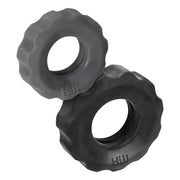 Hünkyjunk - Cog Ring - Set 2 Cockringen - Zwart/Grijs-Laced-up.nl