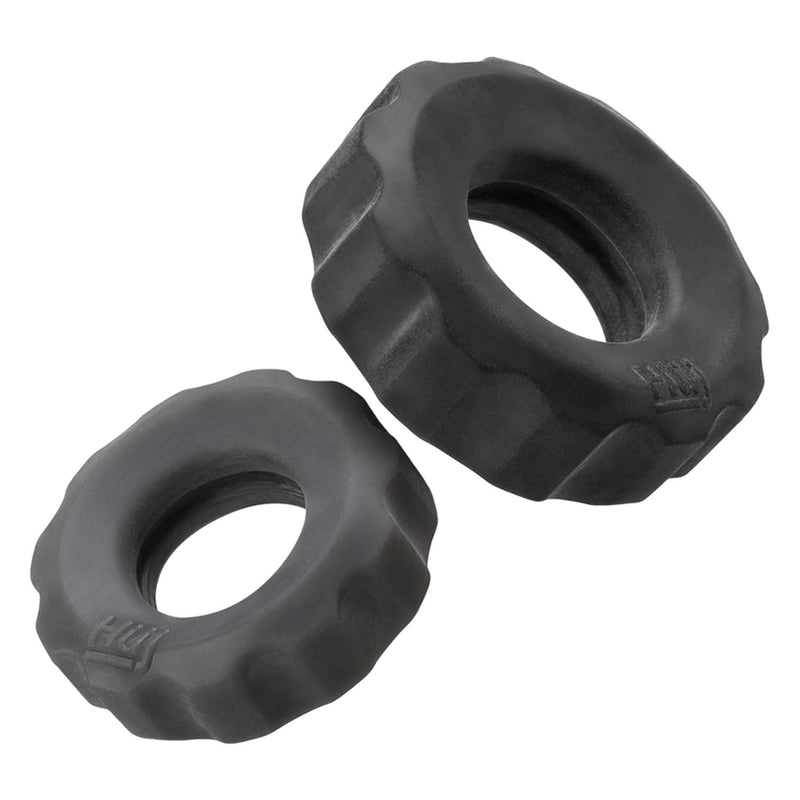Hünkyjunk - Cog Ring - Set 2 Cockringen - Zwart/Grijs-Laced-up.nl