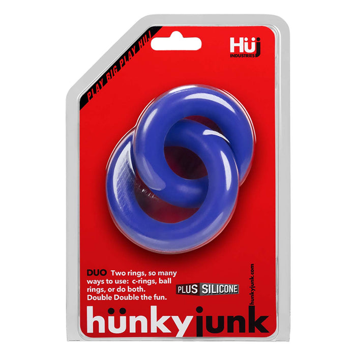 Hünkyjunk - Duo-Linked - Cock & Ball Ringen - Blauw-Laced-up.nl