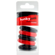 Hünkyjunk - Jacker - 5-Stack Stapelbare Cockringen - Zwart/Rood-Erotiekvoordeel.nl
