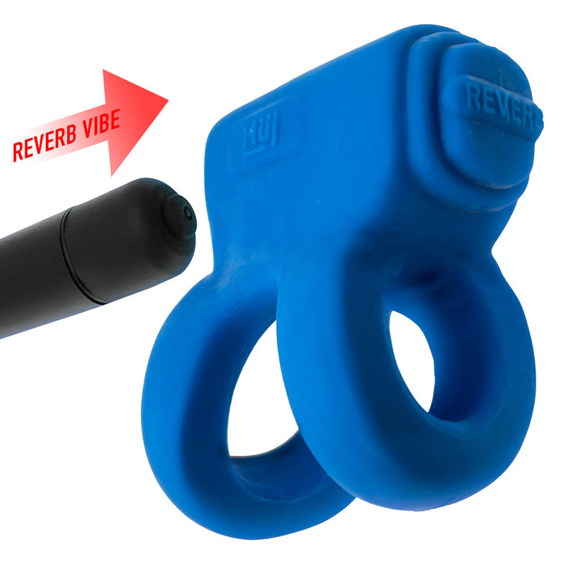 Hünkyjunk - Revhammer - Vibrerende Cockring en Schachtring - Blauw-Laced-up.nl