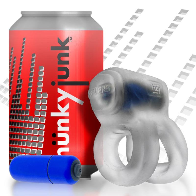 Hünkyjunk - Revhammer - Vibrerende Cockring en Schachtring - Transparant-Laced-up.nl