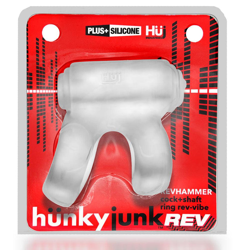 Hünkyjunk - Revhammer - Vibrerende Cockring en Schachtring - Transparant-Laced-up.nl