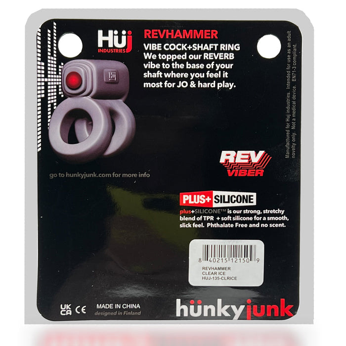 Hünkyjunk - Revhammer - Vibrerende Cockring en Schachtring - Zwart-Laced-up.nl