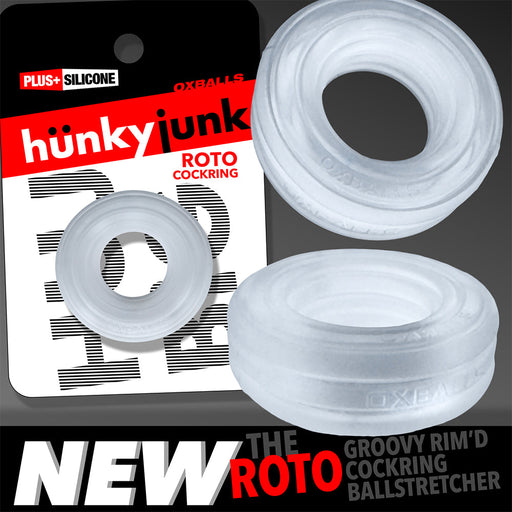 Hünkyjunk - Roto - Geribbelde Cockring - Transparant-Erotiekvoordeel.nl