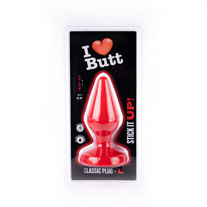 I ♥ Butt - Klassieke Buttplug - L - Rood-Laced-up.nl