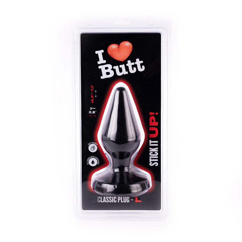 I ♥ Butt - Klassieke Buttplug - L - Zwart-Laced-up.nl