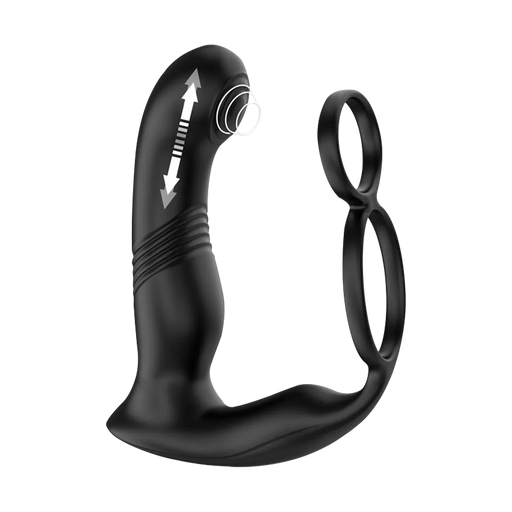 IY - Astex - Stotende & Kloppende Prostaatmassager met Afstandsbediening - Zwart-Erotiekvoordeel.nl