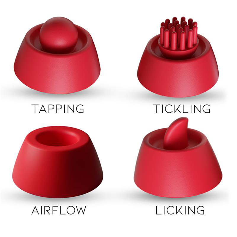 IY - Beeny - Multifunctionele vibrator - Met 4 Opzetstukjes - Rood-Erotiekvoordeel.nl