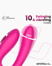 IY - Couty - Koppelvibrator met 360° Oscillatie en App-bediening – Roze-Erotiekvoordeel.nl