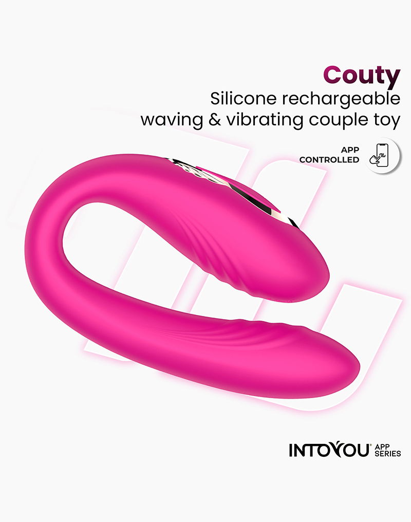 IY - Couty - Koppelvibrator met 360° Oscillatie en App-bediening – Roze-Erotiekvoordeel.nl