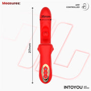 IY - Franky - Knabbelende Vibrator met Roterende Bal - Met App Control - Rood-Erotiekvoordeel.nl