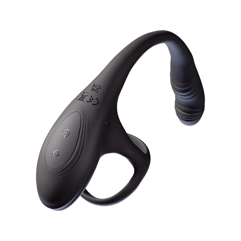 IY - Kamber - Golvende en Vibrerende Anaal Plug met Cockring - Zwart-Erotiekvoordeel.nl