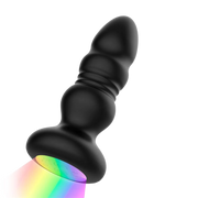 IY - Krax - Buttplug met Vibratie en Stootbeweging - Met LED-licht - Zwart-Erotiekvoordeel.nl