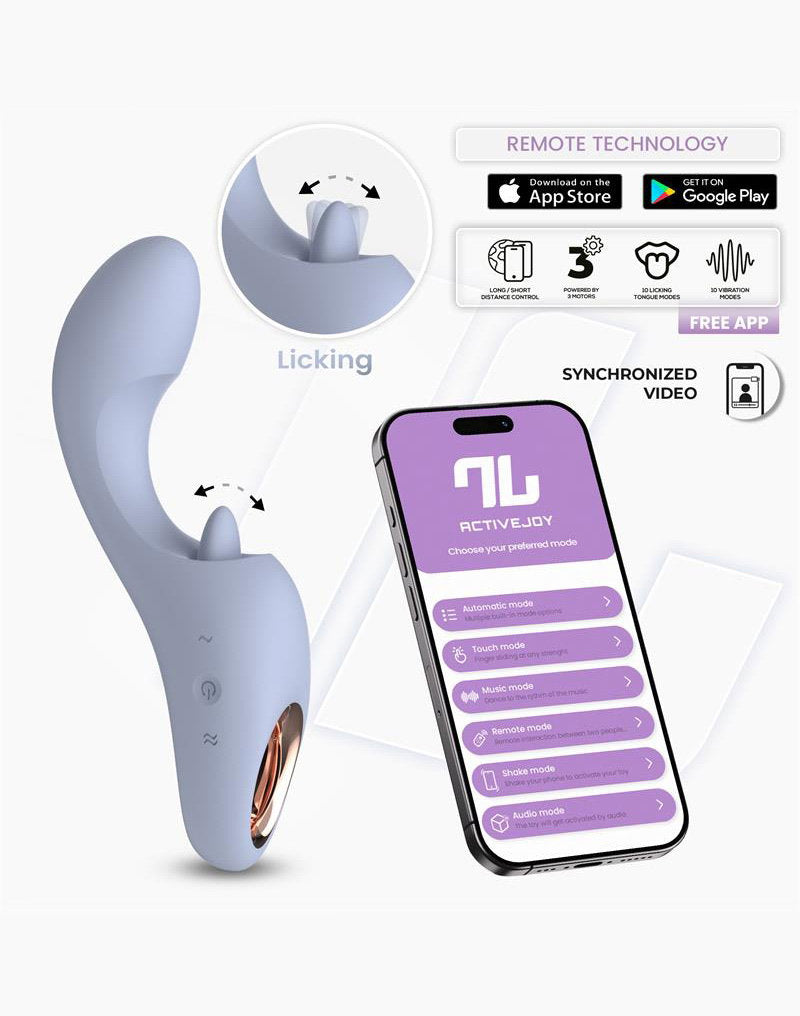 IY - Licky - Likkende Tong Vibrator - Met App Control - Lichtblauw-Erotiekvoordeel.nl