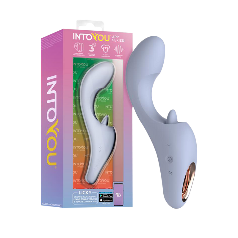 IY - Licky - Likkende Tong Vibrator - Met App Control - Lichtblauw-Erotiekvoordeel.nl