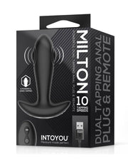IY Milton - Vibrerende Buttplug met Dubbele Klopfunctie en Afstandsbediening - Zwart-Erotiekvoordeel.nl