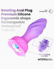 IY Moxy - Buttplug 360º Roterende Buttplug - App Control - Lila-Erotiekvoordeel.nl