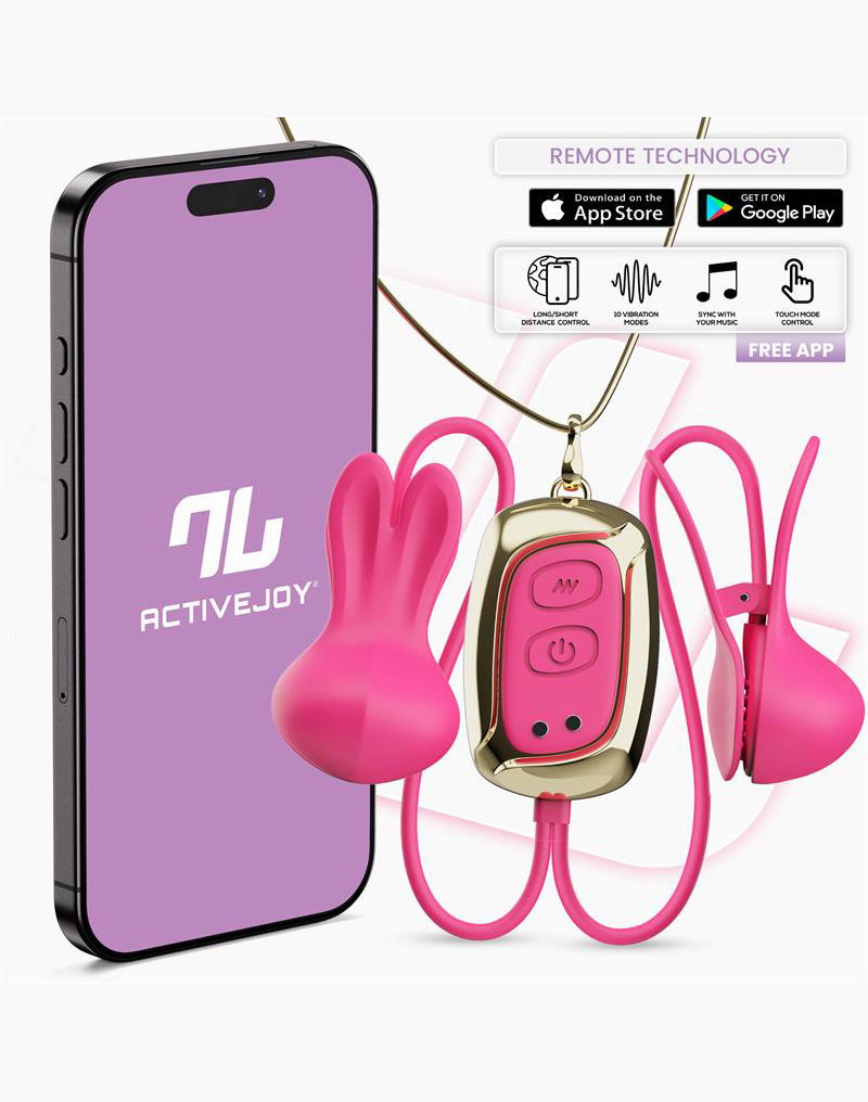 IY Tickly - Vibrerende Tepelklemmen met ketting - App Control - Roze-Erotiekvoordeel.nl