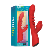 IY - Trixy - Driedubbele Kloppende Rabbit Vibrator met Likkende Tong - App Control - Rood-Erotiekvoordeel.nl