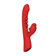 IY - Trixy - Driedubbele Kloppende Rabbit Vibrator met Likkende Tong - App Control - Rood-Erotiekvoordeel.nl