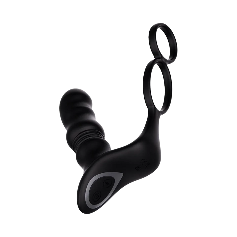 IY - Womp - Stoß- und Vibrations-Prostatamassager mit Fernbedienung - Schwarz - Laced-up.nl