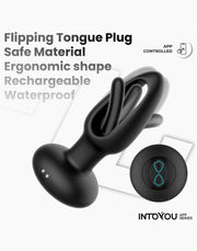 IY Zack - Anale plug met bewegende tong - Met App Control - Zwart-Erotiekvoordeel.nl