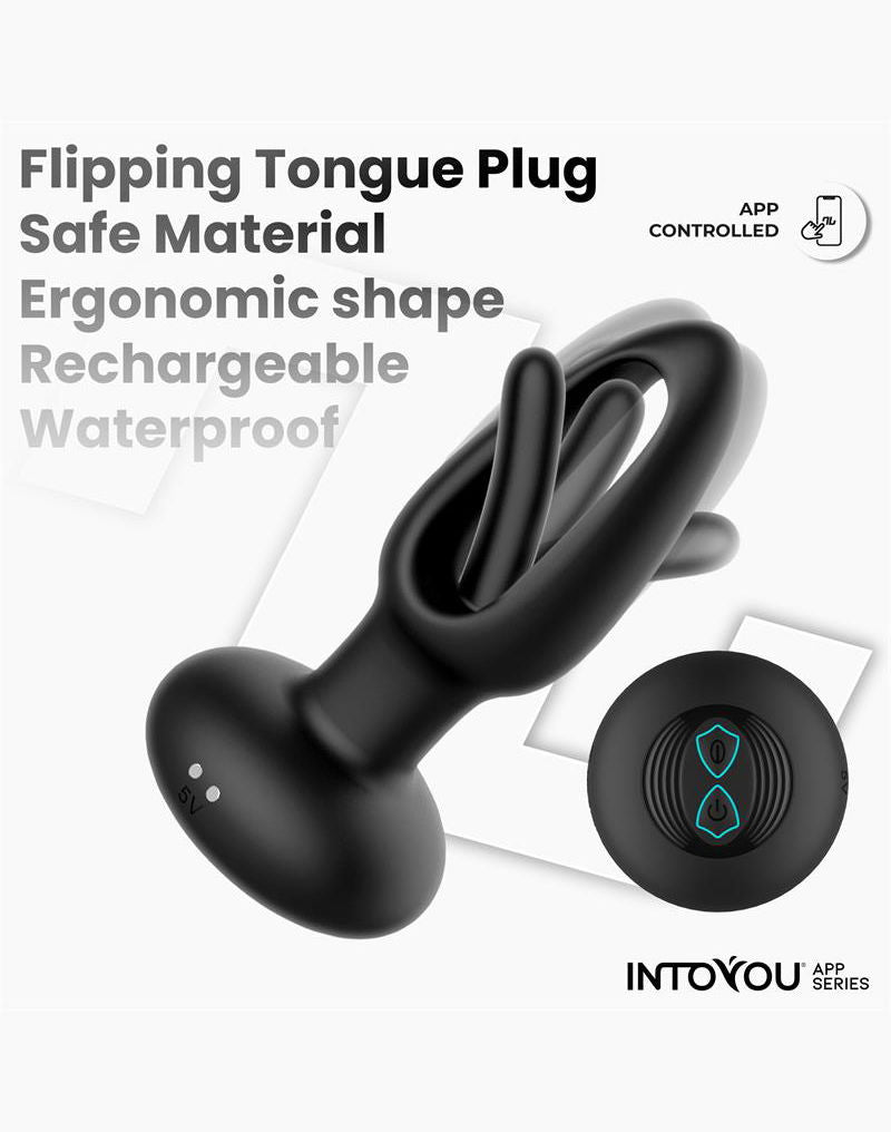 IY Zack - Anale plug met bewegende tong - Met App Control - Zwart-Erotiekvoordeel.nl