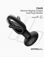 IY Zack - Anale plug met bewegende tong - Met App Control - Zwart-Erotiekvoordeel.nl