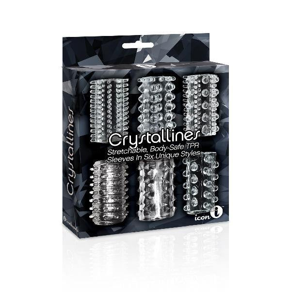 Icon - Crystallines - Penis Sleeves - 6 stuks - Transparant-Laced-up.nl