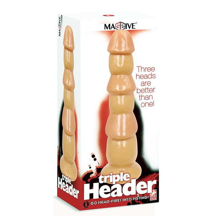 Icon - Triple Header - Dildo - 30,5 x 7,6 cm - Lichte Huidskleur-Laced-up.nl