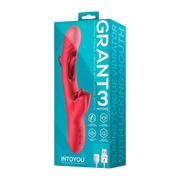 IY - Grant - Vibrator met bewegende tong en 360° likkend mondje - Rood-Erotiekvoordeel.nl