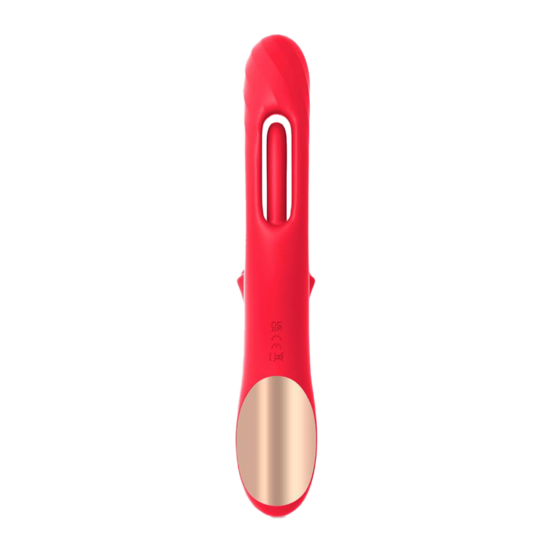 IY - Grant - Vibrator met bewegende tong en 360° likkend mondje - Rood-Erotiekvoordeel.nl