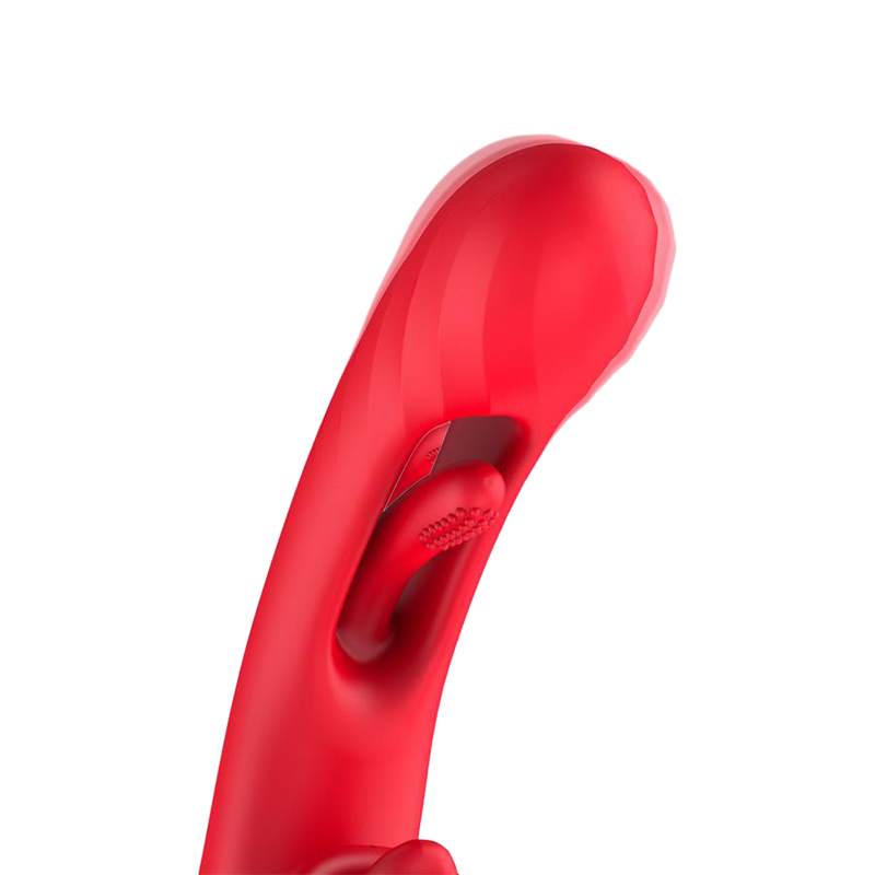 IY - Grant - Vibrator met bewegende tong en 360° likkend mondje - Rood-Erotiekvoordeel.nl