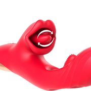 IY - Grant - Vibrator met bewegende tong en 360° likkend mondje - Rood-Erotiekvoordeel.nl