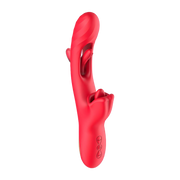IY - Grant - Vibrator met bewegende tong en 360° likkend mondje - Rood-Erotiekvoordeel.nl
