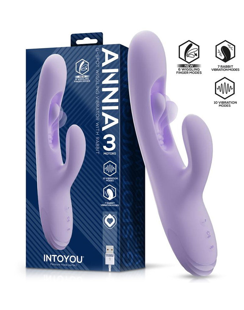 IY - Annia 3 - G-spot Vibrator met Vingerbeweging - Lila-Erotiekvoordeel.nl