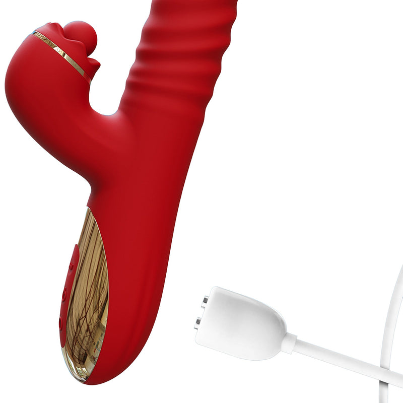 IY - Ascen - Rabbit Vibrator - Stotende en Oscillerende Rabbit Vibrator met App Control - Rood-Erotiekvoordeel.nl