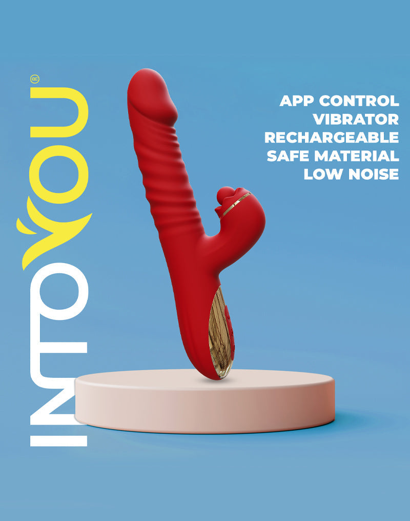 IY - Ascen - Rabbit Vibrator - Stotende en Oscillerende Rabbit Vibrator met App Control - Rood-Erotiekvoordeel.nl