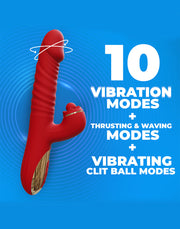 IY - Ascen - Rabbit Vibrator - Stotende en Oscillerende Rabbit Vibrator met App Control - Rood-Erotiekvoordeel.nl