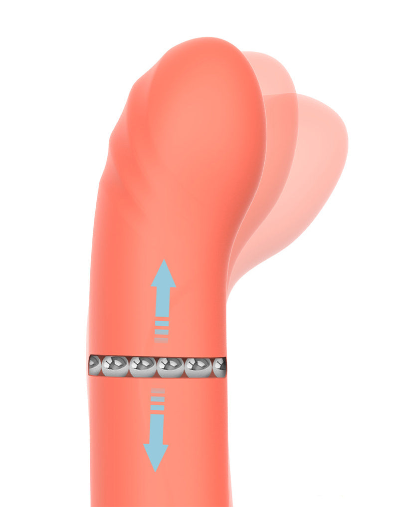 IY - Mindy - Tapping Rabbit Vibrator met Klop-functie en App - Koraal Oranje-Erotiekvoordeel.nl
