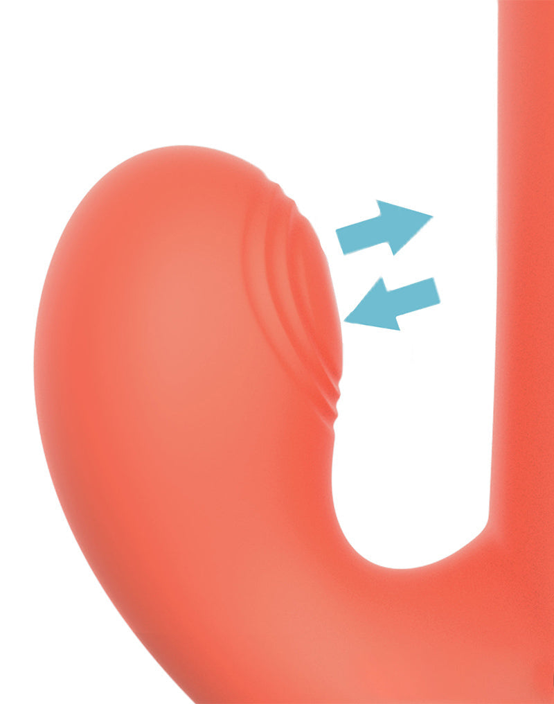 IY - Mindy - Tapping Rabbit Vibrator met Klop-functie en App - Koraal Oranje-Erotiekvoordeel.nl