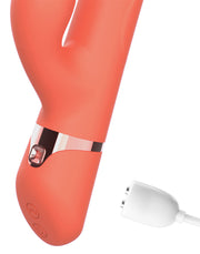 IY - Mindy - Tapping Rabbit Vibrator met Klop-functie en App - Koraal Oranje-Erotiekvoordeel.nl