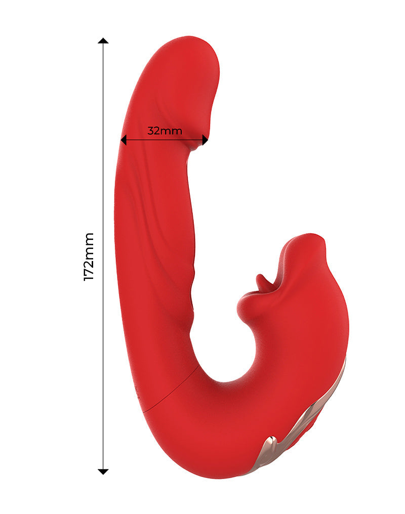 IY - Mouty - Bitting & Flipping Rabbit Vibrator met App - Rood-Erotiekvoordeel.nl
