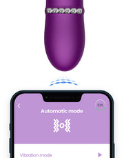 Intoyou - Sendel - Rabbit Vibrator met Bewegende Kralenring en App Control - Paars-Erotiekvoordeel.nl