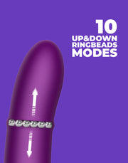 IY - Sendel - Rabbit Vibrator met Bewegende Kralenring en App Control - Paars-Erotiekvoordeel.nl
