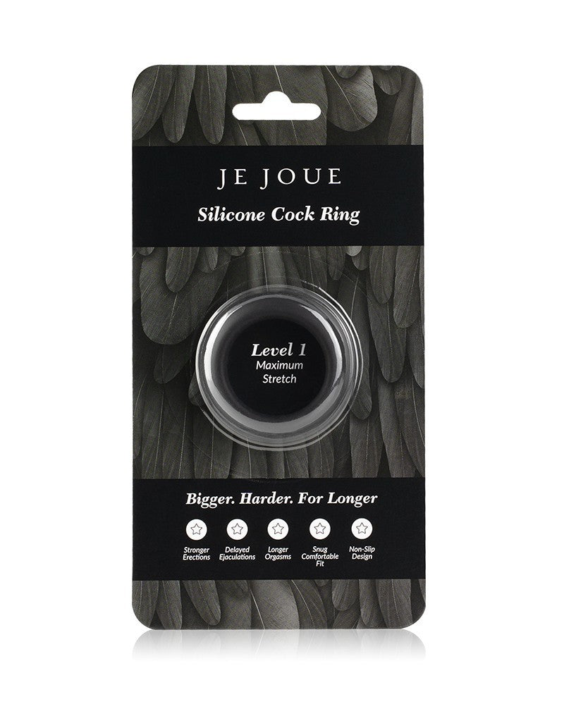 Je Joue - C-Ring Maximum Stretch - Siliconen Cockring - Zwart-Laced-up.nl