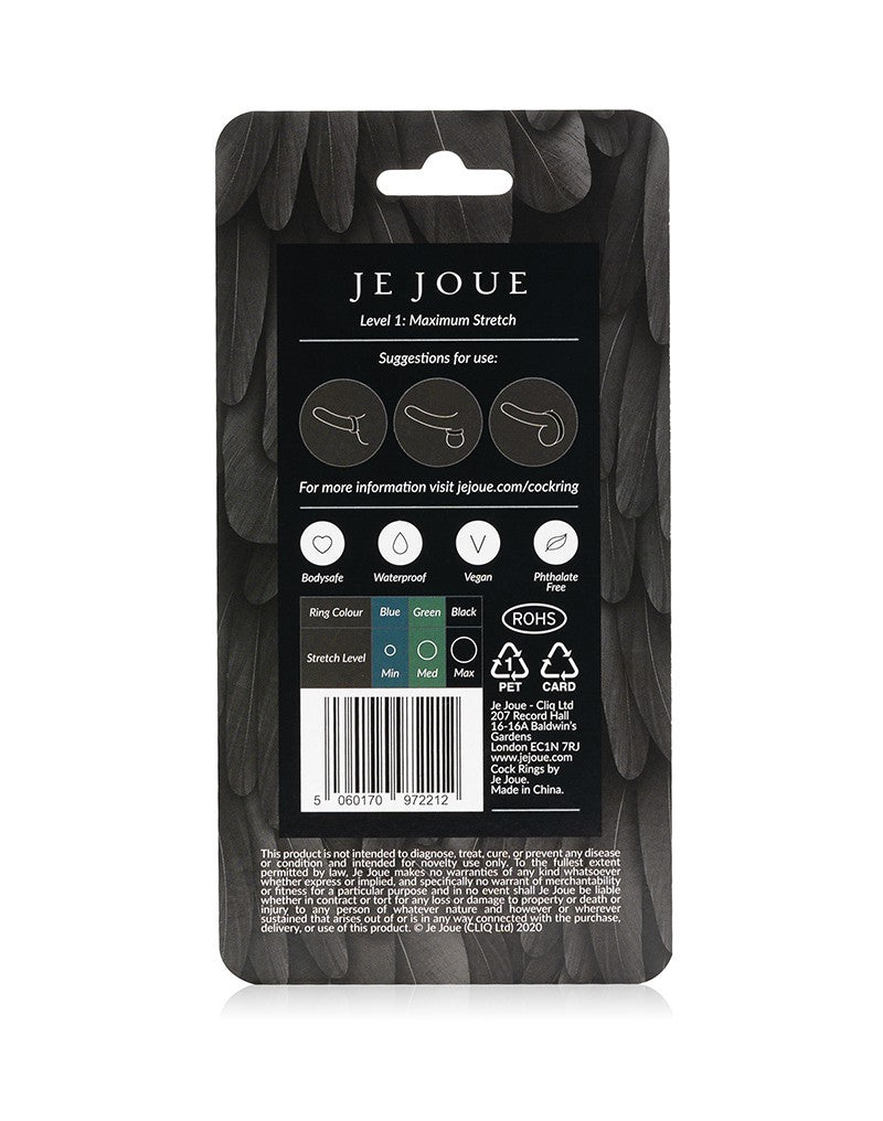 Je Joue - C-Ring Maximum Stretch - Siliconen Cockring - Zwart-Laced-up.nl